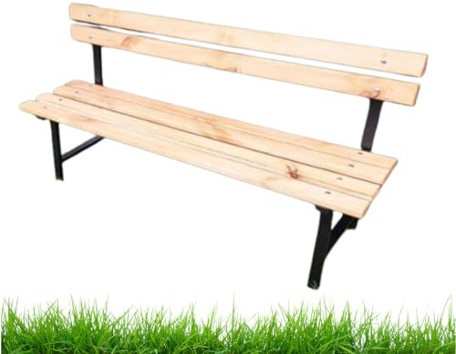 Anwicar Gartenbank Bausatz mit stabilem 40x20 mm Stahlrahmen – Komplettset mit 6 Holzbrettern 150 cm & Schrauben – Sitzbank für Garten, Terrasse & Balkon