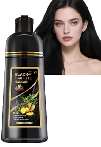 Baorder Shampoo Tinta Nera 3 in 1, Capelli Colorati per Donne e Uomini, Copertura dei Capelli Grigi, Colore a Lunga Durata ed Effetto Naturale Immediato, 400ML