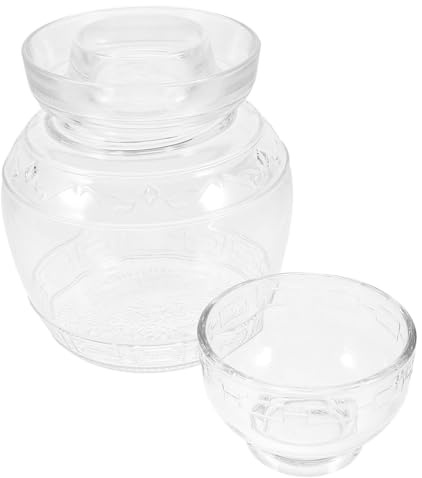 FIXOSHEE Barattolo Per Alimenti Per Fermentazione 3 Kg in Vetro Borosilicato Trasparente Sigillato Per Sottaceti e Conserve, Contenitore Ermetico Per Cucina Domestica e Conservazione Alimentare