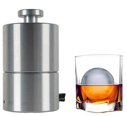 BOOZXCV Pressa per Palle di Ghiaccio, Macchina per Palle di Ghiaccio, Stampo Rotondo per Palle di Ghiaccio, Macchina per Ghiaccio a Sfera Trasparente, Stampo Multiuso per Palle (Silver 55)