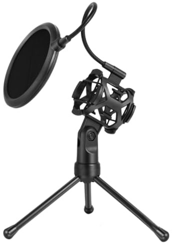 Stativfilterhalter für Tischmikrofonständer, Leichtes Satz aus Abs, Schwarz | Online Chat und Broadcasting, 1 Satz, für Amateur und Profi, Kompakte Halterung