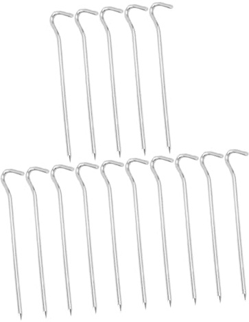 MUELODSIC 15 Piezas Aluminio Estacas de Tierra con Forma de Signo de Interrogación para Camping Exterior Clavijas de Suelo Ligeras y Resistentes para Tiendas Toldos y Jardinería