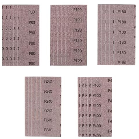 Juego de 25 Rejillas Abrasivas de 70 x 198 mm para Lijadoras Manuales, Tiras de lijLado de Malla, Papel de Lija Sin Polvo Antibloqueo, Lija Abrasivos de Malla - Lijado Sin Polvo con Aspiración