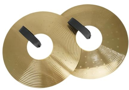 wisoolkic Platillos de mano de aleación Platillos banda Rendimiento Adecuado para actividades escenario escuela baile y principiantes Actividades escenario, Dorado, 200 mm