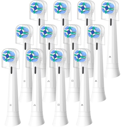 Wardimark Recambios Cepillos Compatible con Oral B iO Cepillo Eléctrico, Pack de 12 Cabezales De Recambio Para iO 2 3 4 5 6 7 8 9 10 (12 Blanco)