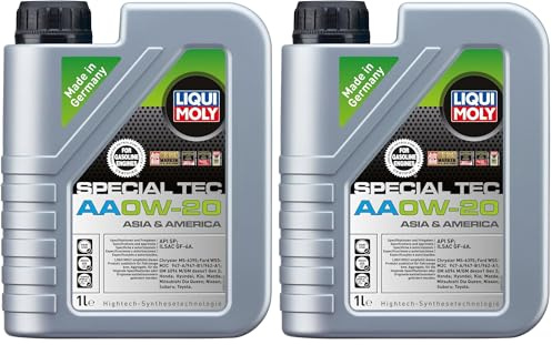 Liqui Moly Special Tec AA 0W-20 | 1 L | Synthesetechnologie Motoröl | Art.-Nr.: 9701 (Packung mit 2)