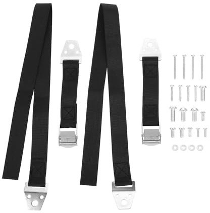 2pcs Anti Tip Furniture Safety Straps for Desks and Dresser | Black Polyester with Zinc Alloy Fittings, Heavy Duty Build, Stable Safety Support