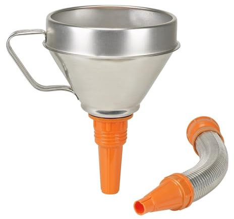 Pressol ALTIUM 722645 1 Entonnoir Essence Métal 160 mm, Orange, argenté