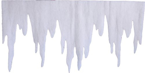 pemmiproducts Eiszapfen aus Schneewatte 98 x 30 x ca.2 cm 10er Pack(EUR 3,35/m) schwer entflammbar DIN 4102 B1, Dekoschnee