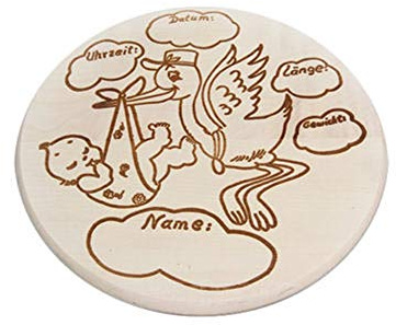 Geburtsbrett (natur) Personalisiertes Geburtsbrett aus Holz – Individuelles Andenken zur Geburt
