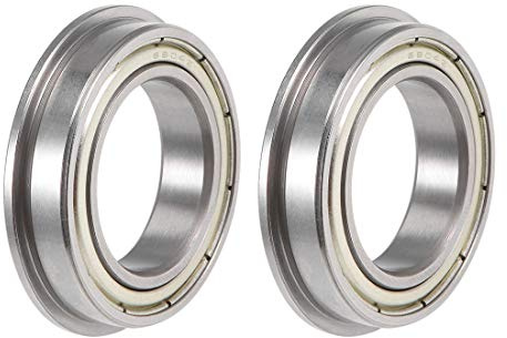 Sourcing Map F6804ZZ Flansch-Kugellager, 20 x 32 x 7 mm, geschirmtes Chrom-Stahl-Kugellager, 2 Stück