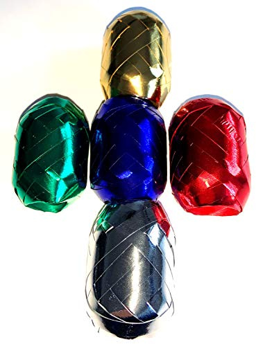 MICTrading Geschenkband 5er Set 5 Farben Ringelband Polyband Band Schnur 10m 7mm breit Premium DIY Basteln Deko Geschenke „EINWEG“-verpackt (bunt, 5)