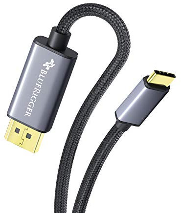 BlueRigger USB C to DisplayPort Cable for Home Office (3M, 4K 60Hz, Thunderbolt 4, Type C, Type-C) USB-C to DP Cable Compatible with VR headsets, MacBook Pro/Air iPad Pro, Galaxy, imac, Surface Book
