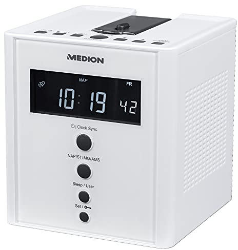 MEDION MD 43562 E66395 Projektions-Uhrenradio mit Weckfunktion PLL UKW weiß