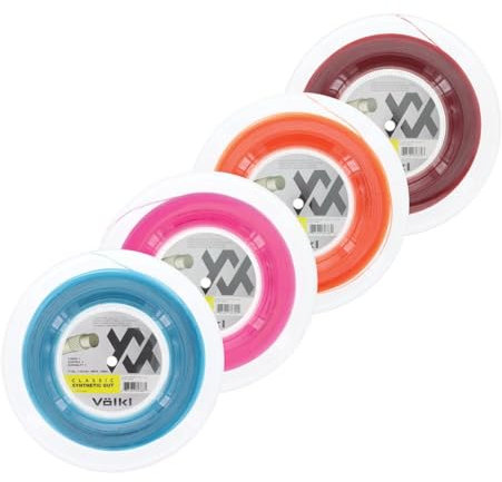 Volkl Klassischer synthetischer Darm Tennisschlägersaite | rundum | Nylon-Basis Mittelkern (Blau, 17G, Rolle)