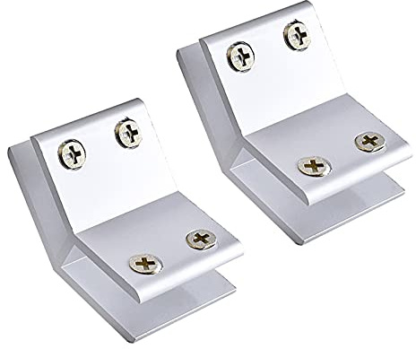 INCREWAY Verstellbare Regalhalterung aus Aluminiumlegierung, Glas-Clip-Klemmhalter für 10–12 mm Dicke, 135 Grad, 2 Stück