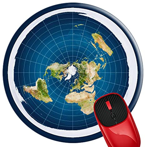 Mouse Pad Flat Earth Map Model, Premium-Textured Mouse Mat with Non-Slip Rubber Base, Cute Round Mousepad for Laptop Computer Office Desk Accessories,7.9 inch