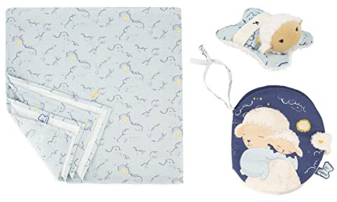 KALOO - Doux Sommeil - Mein 1. Baby-Schlafset - Bilderbuch + Mini-Plüschschaf + Maxi-Pucktuch, 1 m - Ab Geburt, K221008
