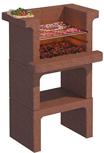 Briconess.com Barbecue a Carbone prefabbricato in Cemento con griglia Inox - Beton Lapillo