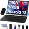 2025 Newest Android 13 Tablet 10 Pulgadas 14GB RAM + 128GB ROM (1TB TF), 8000mAh, Octa-Core 2.0Ghz, GPS, 5G + 2.4G WiFi, Bluetooth 5.0 | 5+8MP | Type C | Tablet PC con Funda, Teclado e Ratón - Azul