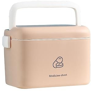 Asudaro Heim-Medizinbox, Heim Medizin Aufbewahrungs Box Erste Hilfe Medizinbox Tragbare Zweilagige Medikamentenbox Gross Hausapotheke Box Multifunktions Aufbewahrungsbox Mit Tragegriff S Rosa