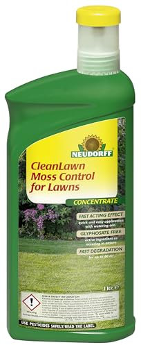 Neudorff CleanLawn Moss Control for Lawns Concentrate – Effective Moss Control for Lawns with fast visible results. Concentrate for up to 60 m², 1 litre