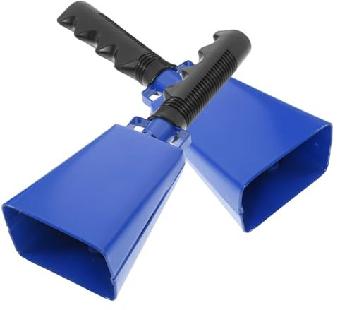 GOOHOCHY 2Piezas Campanas de Vaca para Animar Eventos Deportivos y Fútbol Cencerros Ruidosos con Mango Color Fiestas y Celebraciones