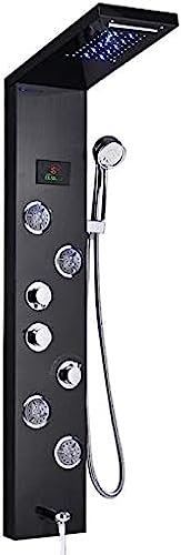 Wasserfall-Regenduschpaneel Aus Edelstahl In Schwarzbronze Mit 5 Funktionen, Massagesystem, Wanneneinlauf Und Handbrause-Duschsäule