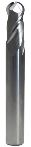 WKSTOOL 4.4mm Mill Solid Carbide 2Flutes Uncoated Ball Nose End Mill Metric Upcut CNC Router Bits Cutter Tool for Non Ferrous Aluminum Alloys