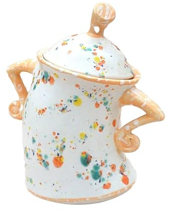 Fellflying Canister with Tea Pot, Sassy Canister, Food Storage Jar With Lid Christmas Container For Kitchen Holiday Coffee Tea Sugar Spices