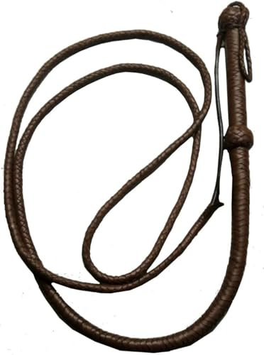 Indiana Jones Fouet en cuir de vache véritable Marron 1,8 m