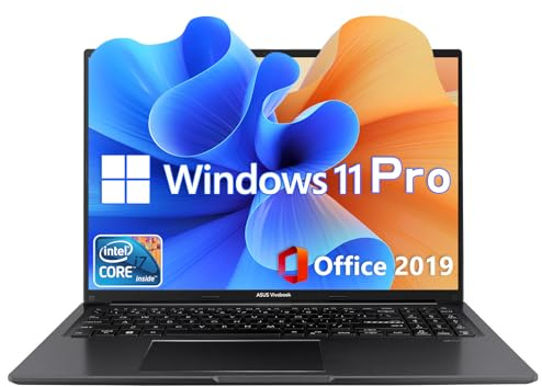 ASUS [Aggiornamento 2025] Laptop Vivobook WUXGA da 16 pollici, Windows 11 Pro-MS Office Pro 2024, Intel Core i7-1355U, 40 GB di RAM DDR4, SSD PCIe da 1 TB, Webcam, Piano a 180°, Wi-Fi 5, Bluetooth 5.1