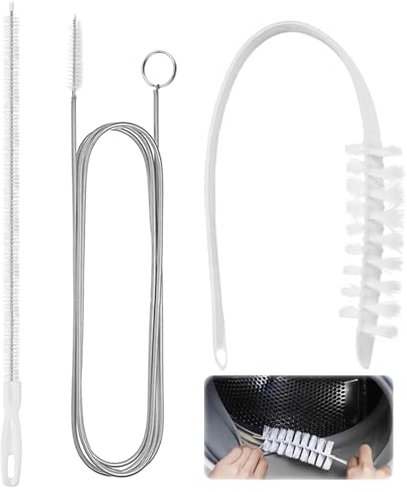 Lot de 3 brosses de nettoyage pour machine à laver à tambour Long manche - 45 cm - Brosse flexible de 155 cm Pour déshumidificateur, climatisation, évier