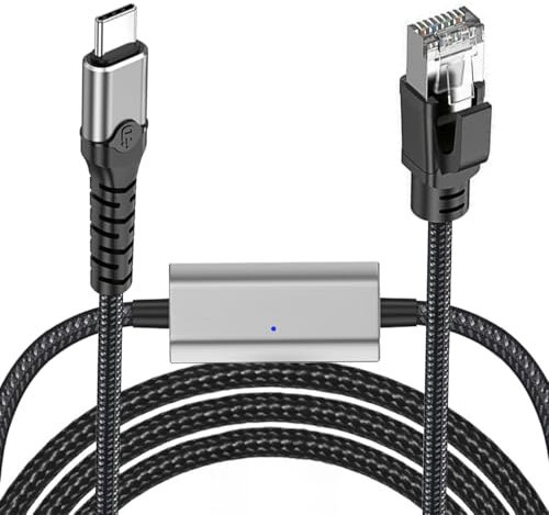 Cable Gigabit Ethernet a USB C, cable tipo C a RJ45, cable adaptador RJ45 a USB C, red LAN Ethernet de 1000 Mbps para iPhone 16/15 Series, MacBook Air/Pro, iPad, Galaxy, Switch, portátil, PC