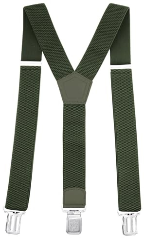 GLAMEXX24 Bretelle da Uomo, Bretelle a Forma di Y con 3 Forte Clip, Larghe 4cm, Regolabile per Uomini e Donne Camicie Abiti, Feste, Affari