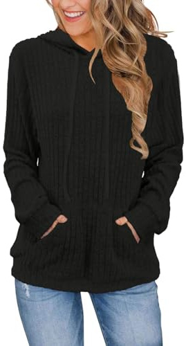 DUOEASE Sudadera Mujer con Bolsillo Manga Fashion Larga Sudaderas Mujer con Capucha Otono Invierno Hoodie