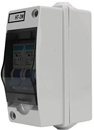 Marhynchus Disjoncteur, Disjoncteur à 2 Voies 16A 230V Boîte de Distribution de Protection de l'interrupteur MCB étanche pour l'extérieur, MCB