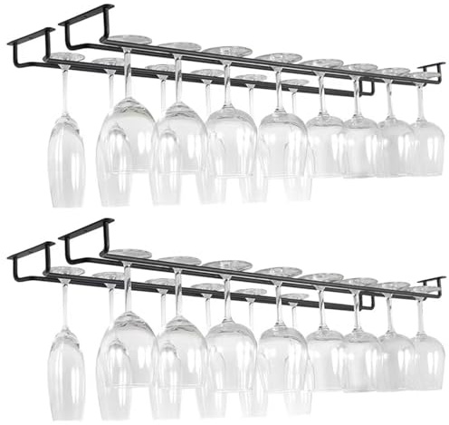JCVCCV Lot De 4 Porte-verres À Vin Range Verre Suspendu Support Porte-verres À Pied Support Simple Pouvant Contenir Jusqu'à 4 À 8 Verres À Vin De 40 Cm De Long