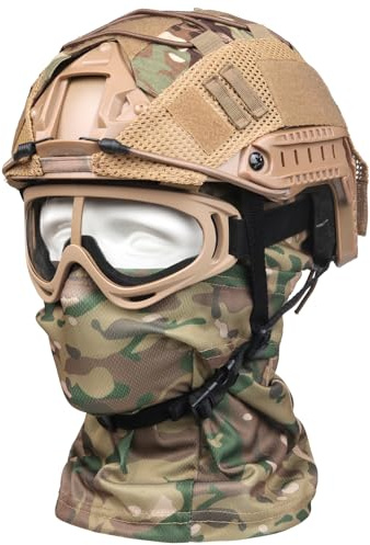 HUNTURE Airsoft Helmet,Tactical Fast Helmet with Helmet Cover,Airsoft Balaclava Mask and Paintball Googles for Military Costume