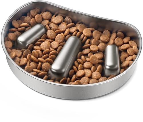 PETLIBRO Slow Feeder Bowl for Small Dogs & Cats, 1.125 Cup— Anti-Gulp Stainless Steel Dog & Cat Bowl, Helps Reduce Risk of Bloat, Dishwasher Safe — Compatible with PETLIBRO Camera Automatic Feeder