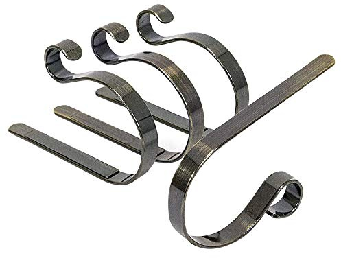 4 Stück Weihnachtsstrumpf Halter für Kamin, Weihnachtsstrumpf Haken, Nikolausstrumpf Aufhängen für Weihnachtssocken, Weihnachtsdekoration,Griff für Mantel am Kamin Weihnachten Neujahr Party (Schwarz)