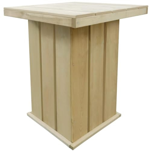 Youuihom Bartisch 75x75x110 cm Kiefernholz Imprägniert Stehtisch Outdoor Robust & Langlebig für Garten Terrasse Balkon und Camping