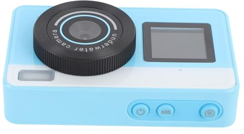 Plyisty Ip68 Rain Proof 48MP Camera Subacquea con Zoom 18x per gli Appassionati di Immersioni e Nuoto (BLUE)