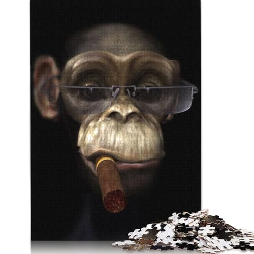 Rompecabezas de 500 Piezas de chimpancé Hipster para Adultos y Adolescentes (52 x 38 cm)