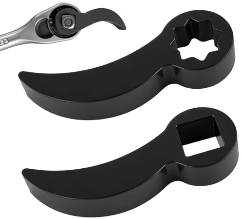 VKQTS 2PCS Pry Bar Wrench Adapter 4-Point & 8-Point with 1/2 Drive,Adjustable Bull Horn Pry Bar Adapter CV Axle Removal Tool,Ratchet Prys Bars Attachment for Half Shaft Removal