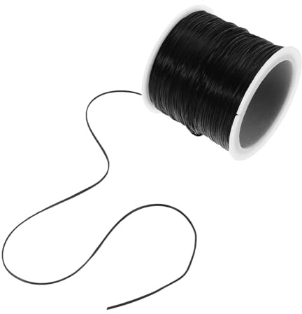 MAGICLULU Filo Elastico per Extension Chioma 0,6 MM in Silicone Nero, Resistente All’Usura e Regolabile, per Acconciature e Progetti di Perline