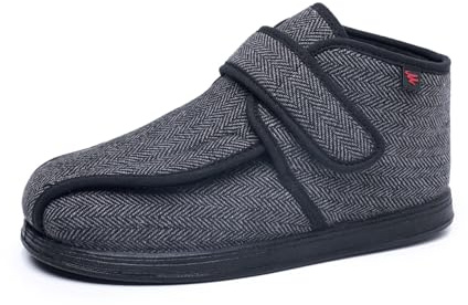 Genérico Zapatillas Calientes para Diabéticos Invierno Extra Ancho Hombre Mujer Zapatos Ortopédicos Pies Hinchados Casa Pantuflas Botines Comoda Forro de Felpa Espuma de Memoria
