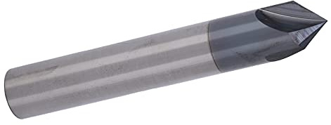 TOPINCN Fraise en Bout de Chanfrein en Acier au Tungstène, Fraise à 3 Cannelures à 90 ° pour le Polissage CNC pour le Traitement de Surfaces Coniques (D12*90°*75L)