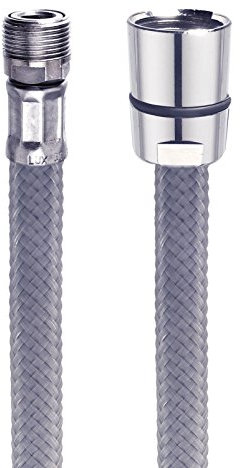 Cornat Brauseschlauch 150 cm - M15 / 1x1 /2 Zoll - Grau - Für Spültisch-Armaturen - Nylon / Badinstallation / Duschschlauch / Duschkopfschlauch / AE70102