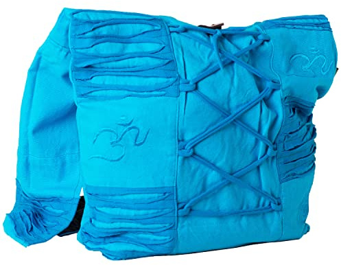 Vishes Damen Yogitasche Stonewash Tragetasche Umhängetasche Damentasche Beuteltasche Baumwolle blau